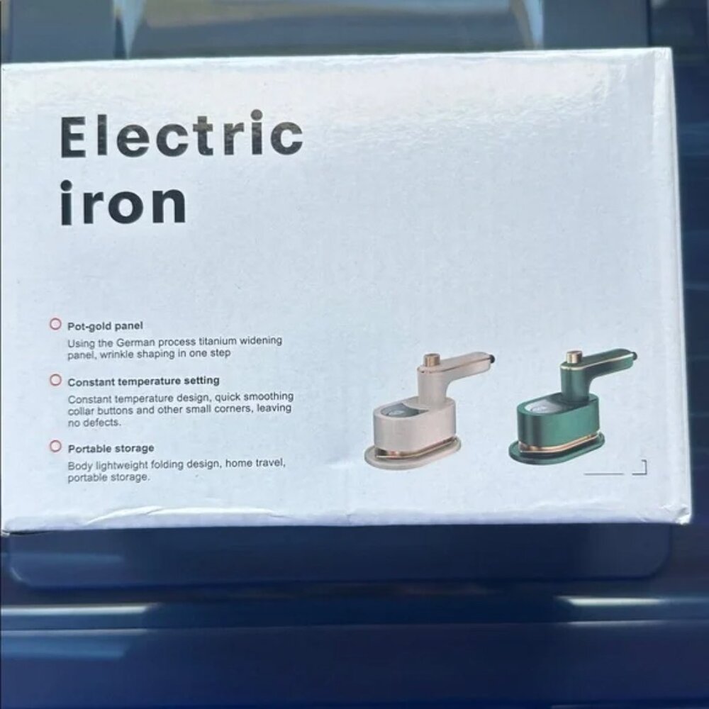 Compact Travel Electric Iron with Folding Design - Green - Picture 2 of 2